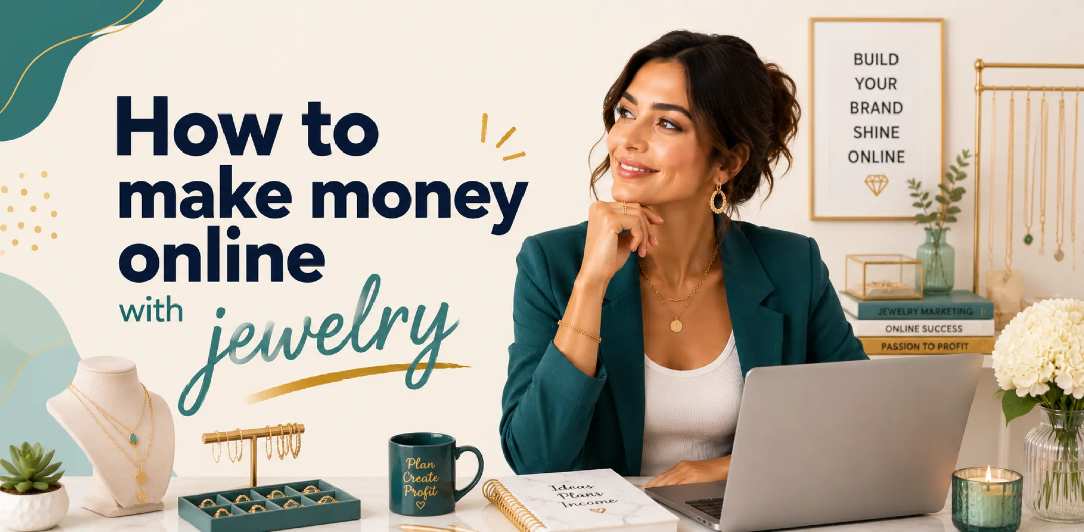 Featured image for an article about how to make money online with jewelry
