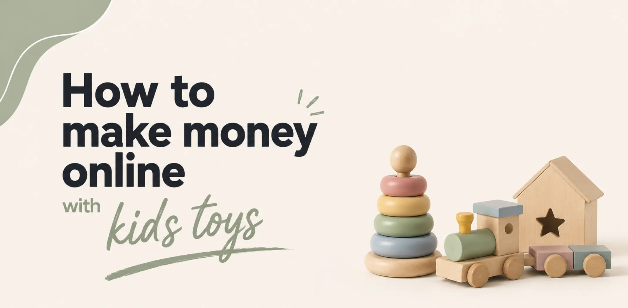 Featured image for an article about how to make money online with kids toys