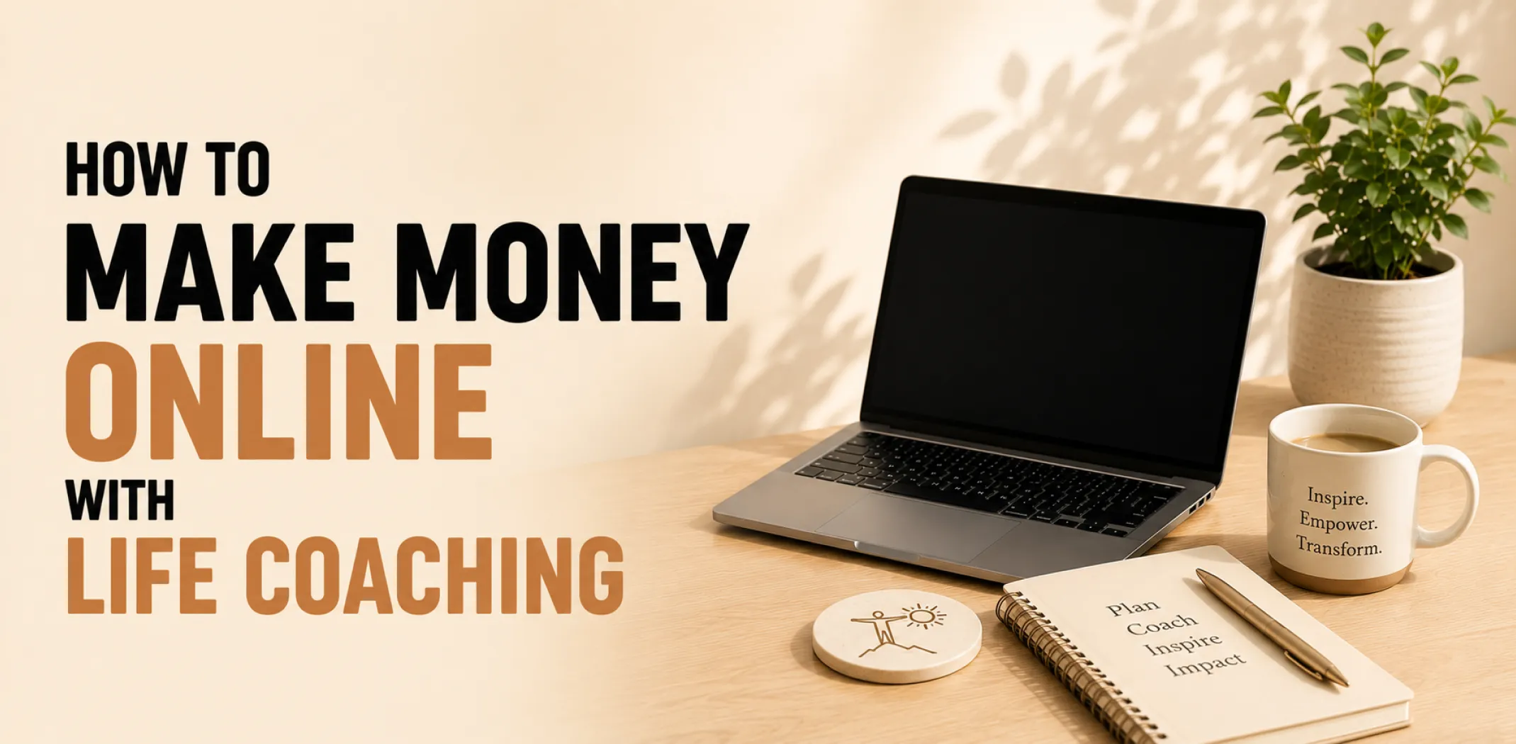 Featured image for an article about how to make money online with life coaching