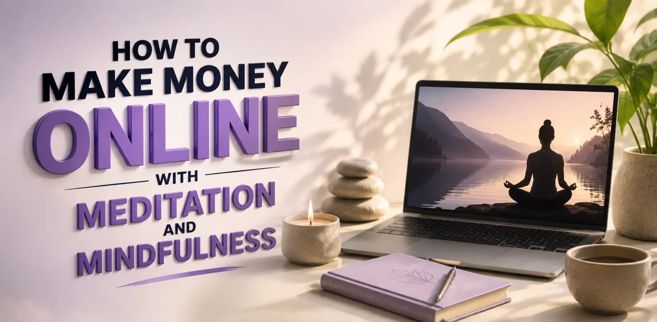 Featured image for an article about how to make money with meditation and mindfulness