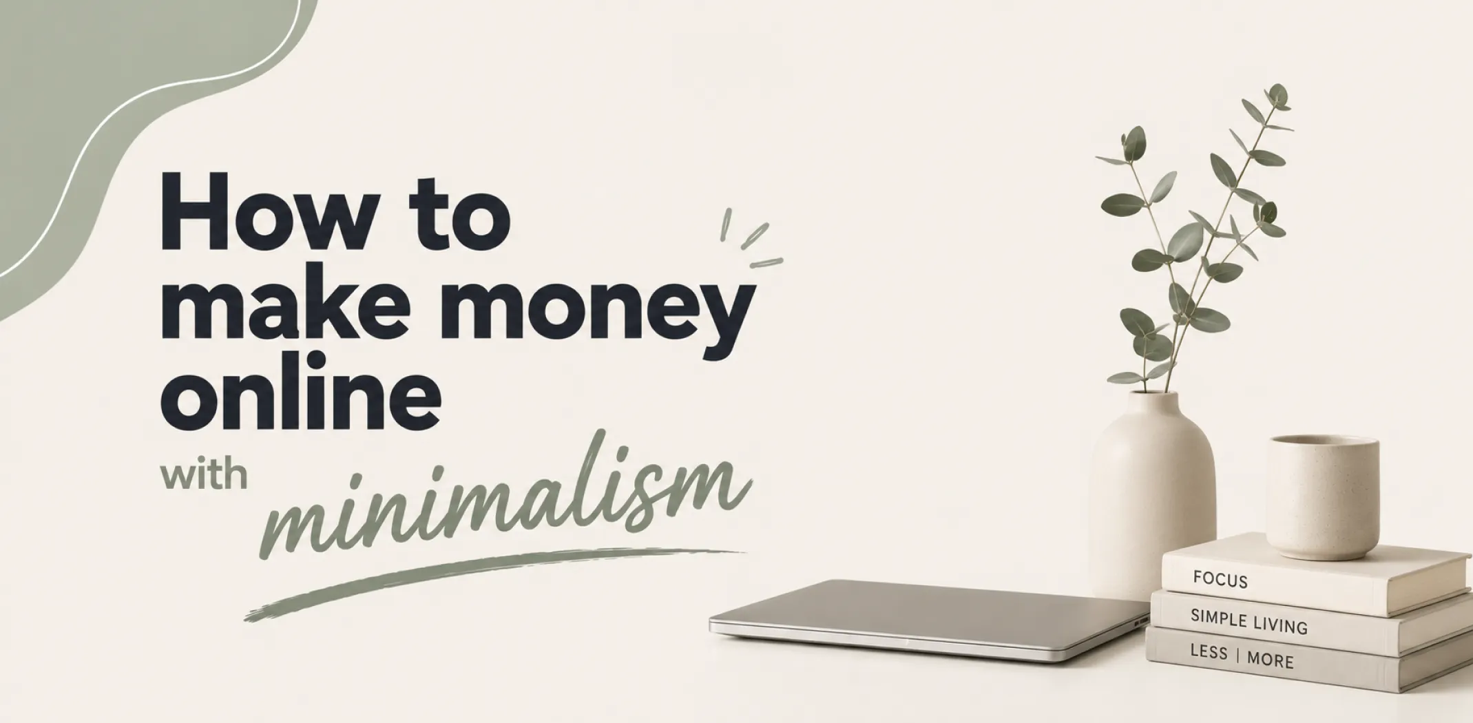 Featured image for an article about how to make money online with minimalism