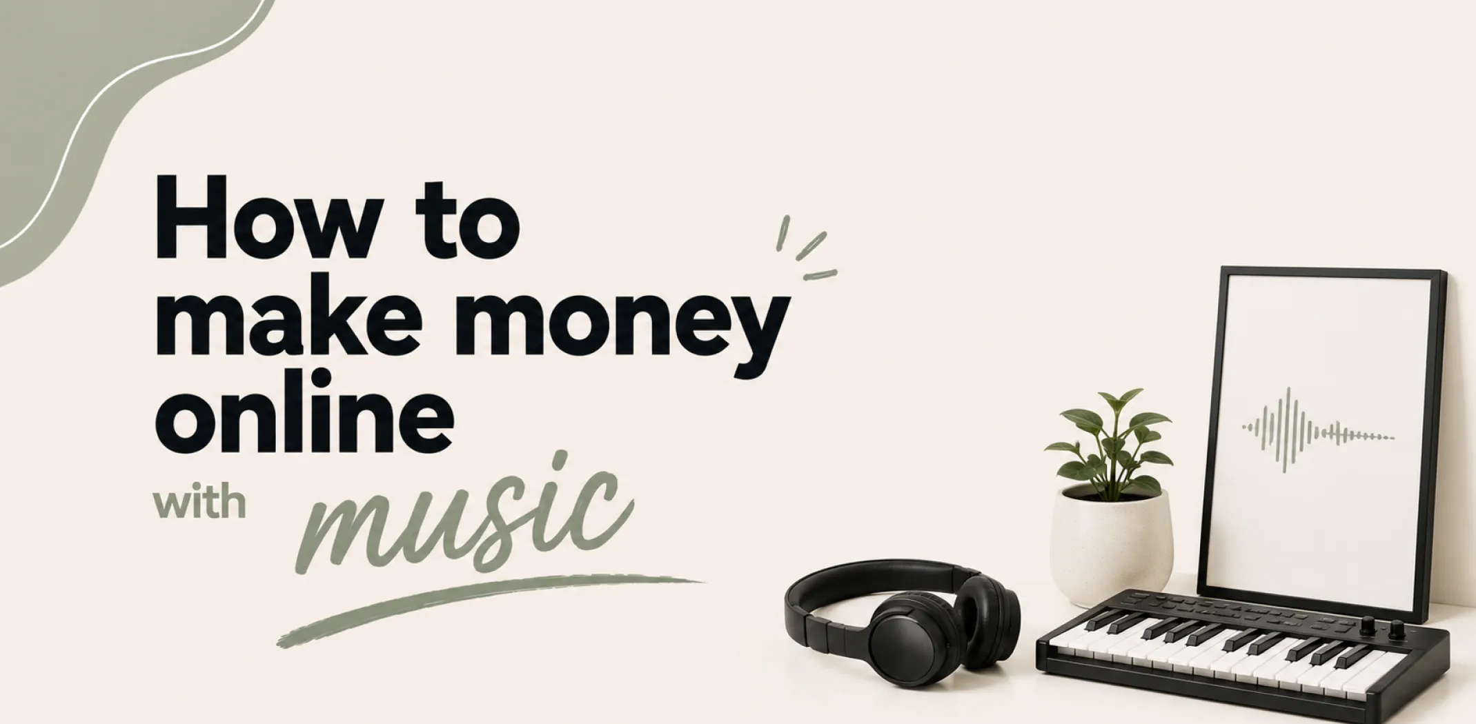 Featured image for an article about how to make money online with music