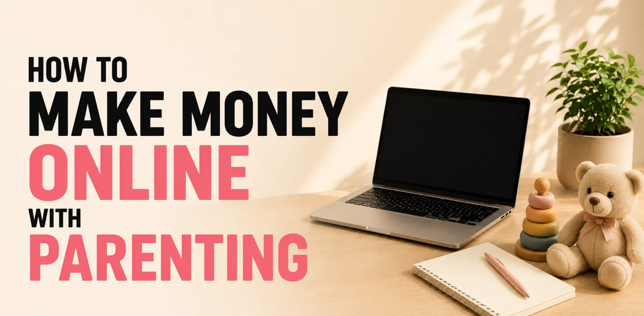 Featured image for an article about how to make money online with parenting