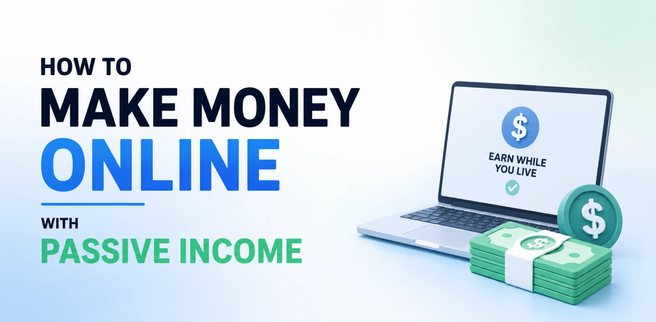 Featured image for an article about how to make money online with passive income