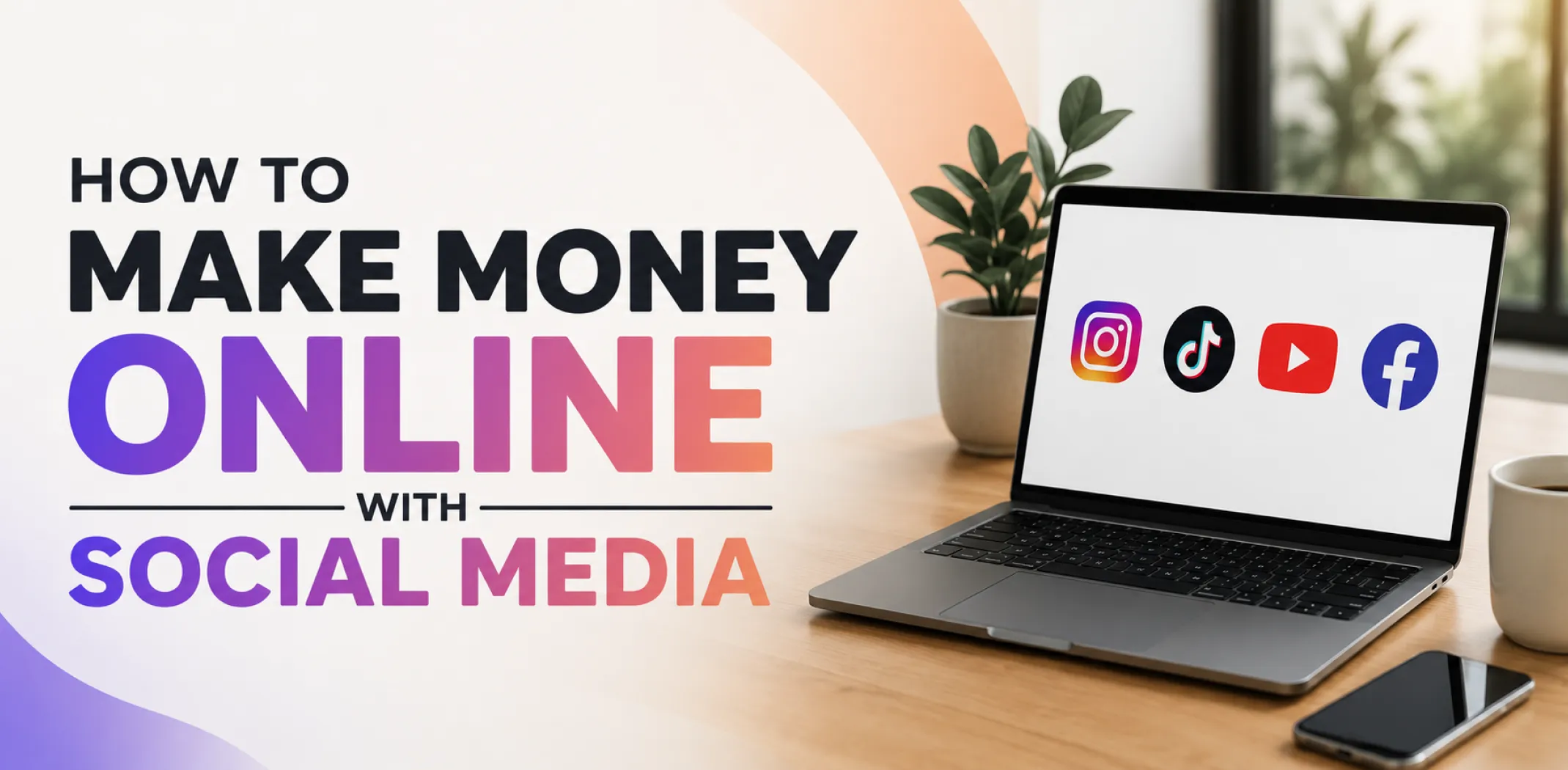Featured image for an article about how to make money online with social media