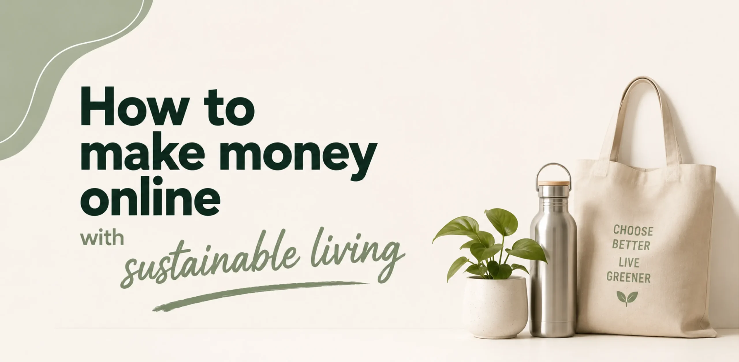 Featured image for an article about how to make money online with sustainable living