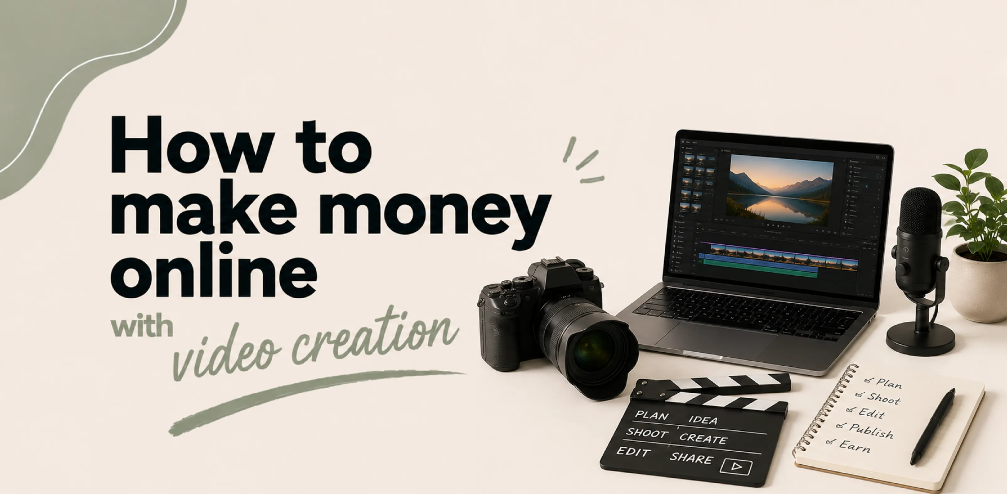Featured image for an article about how to make money online with video creation