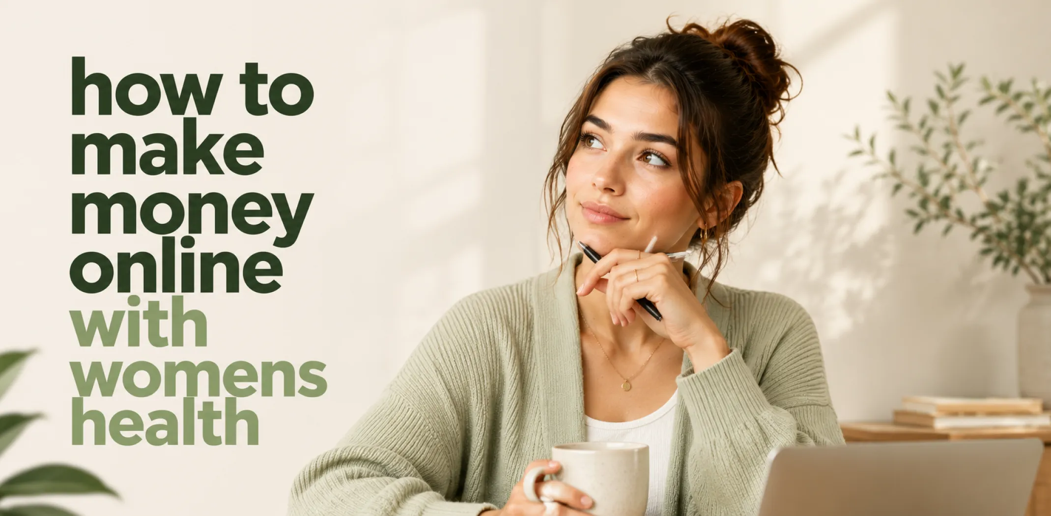 Featured image for an article about how to make money online with womens health