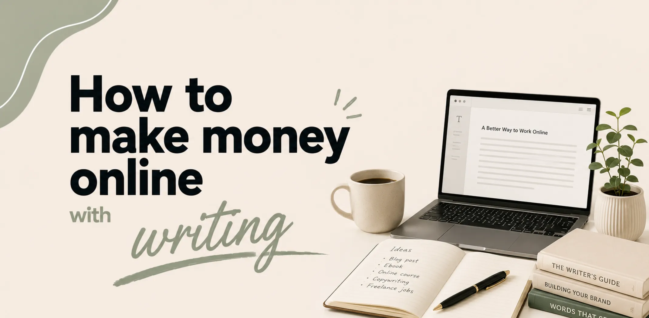 Featured image for an article about how to make money online with writing