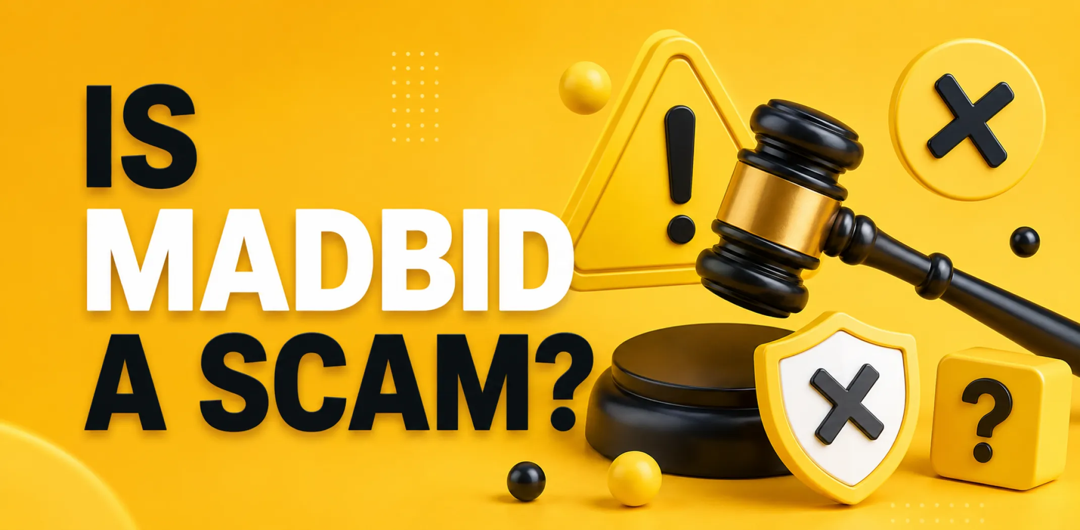 Featured image for an article answering the question "is MadBid a scam?"