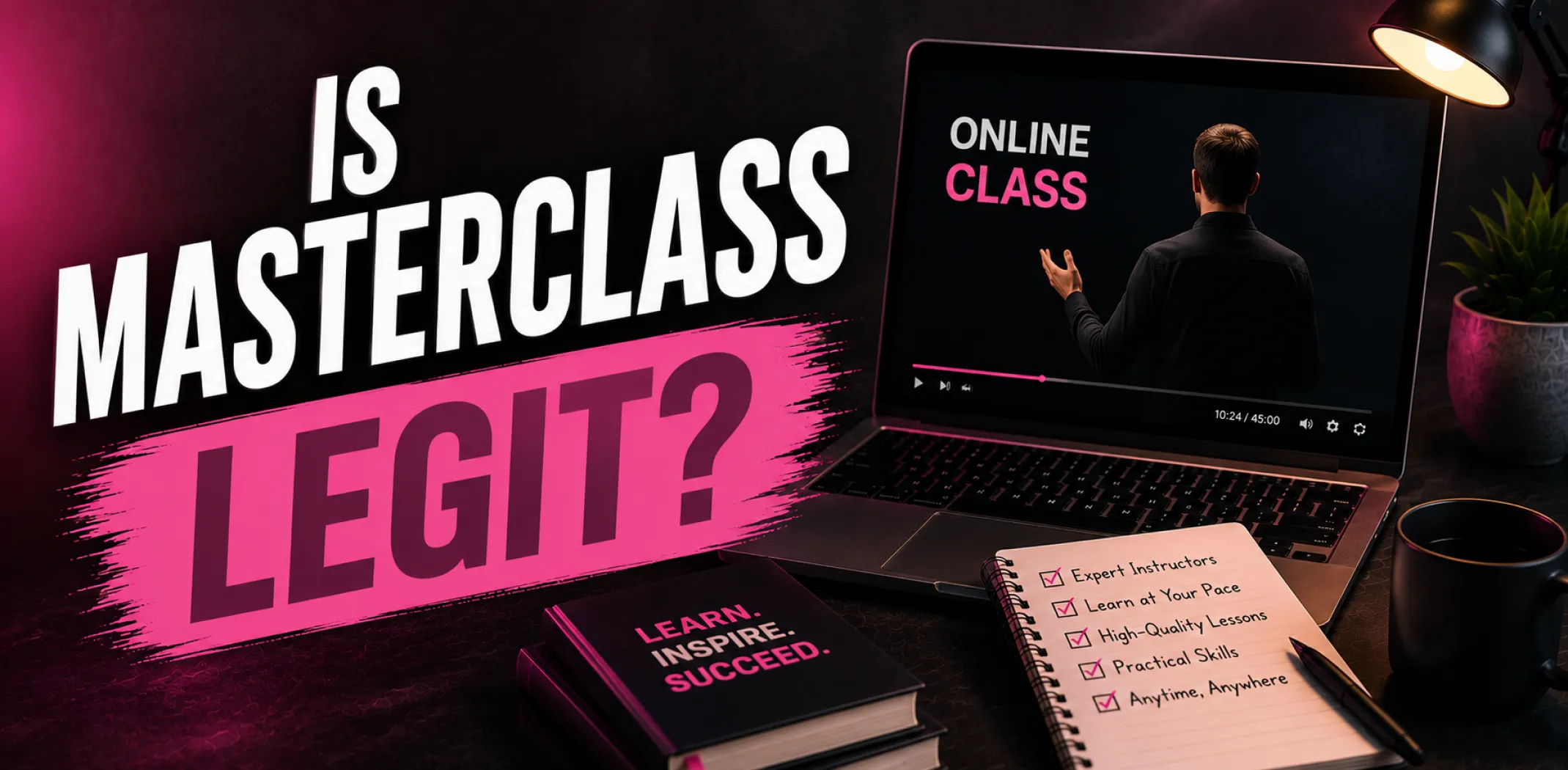 Featured image for an article answering the question "is MasterClass legit?"
