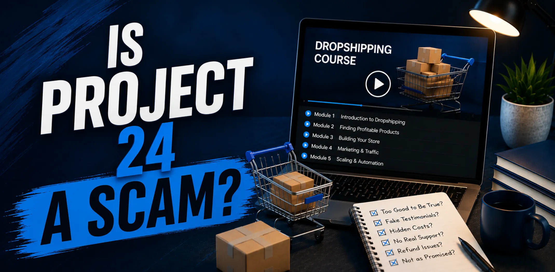 Featured image for an article answering the question "is Project 24 a scam?"