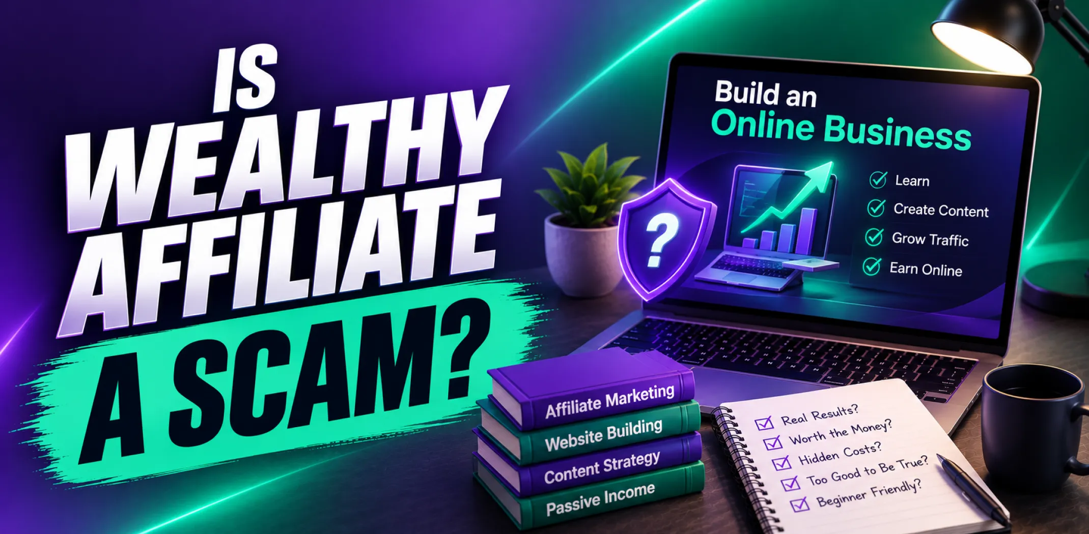 Featured image for an article answering the question "is Wealthy Affiliate a scam?"