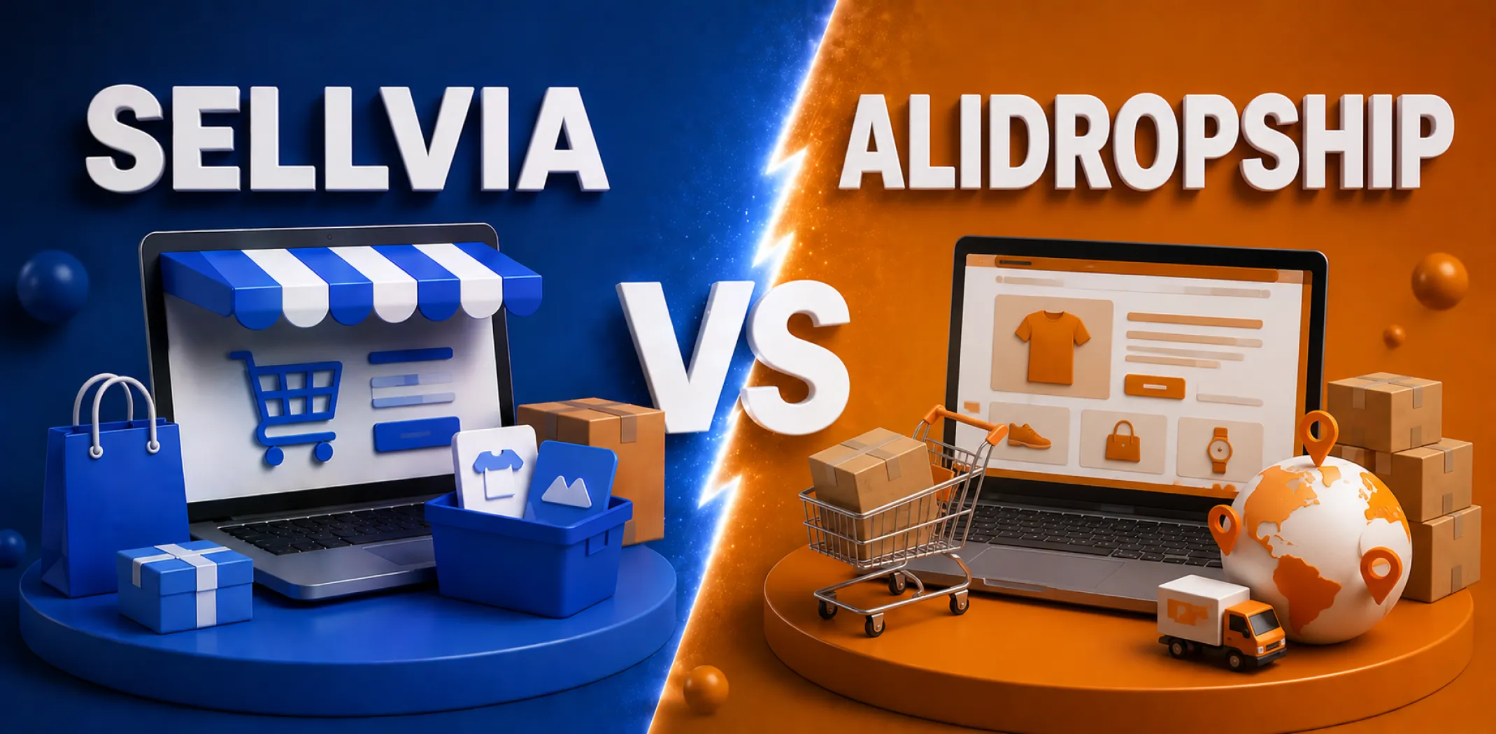 Featured image for a competitive breakdown of Sellvia vs AliDropship