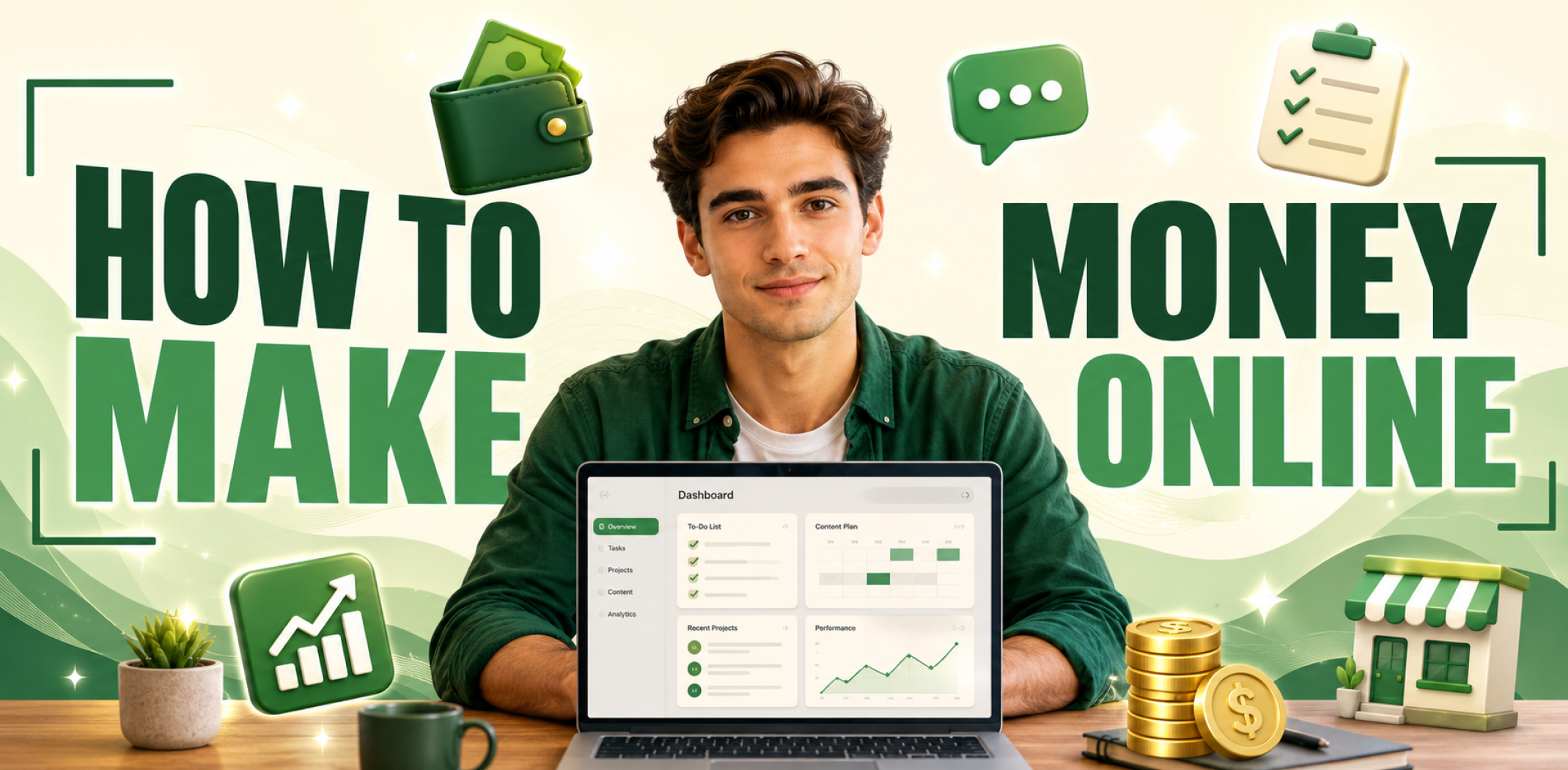 Person working on a laptop at home, representing realistic ways of how to make money online in 2026.