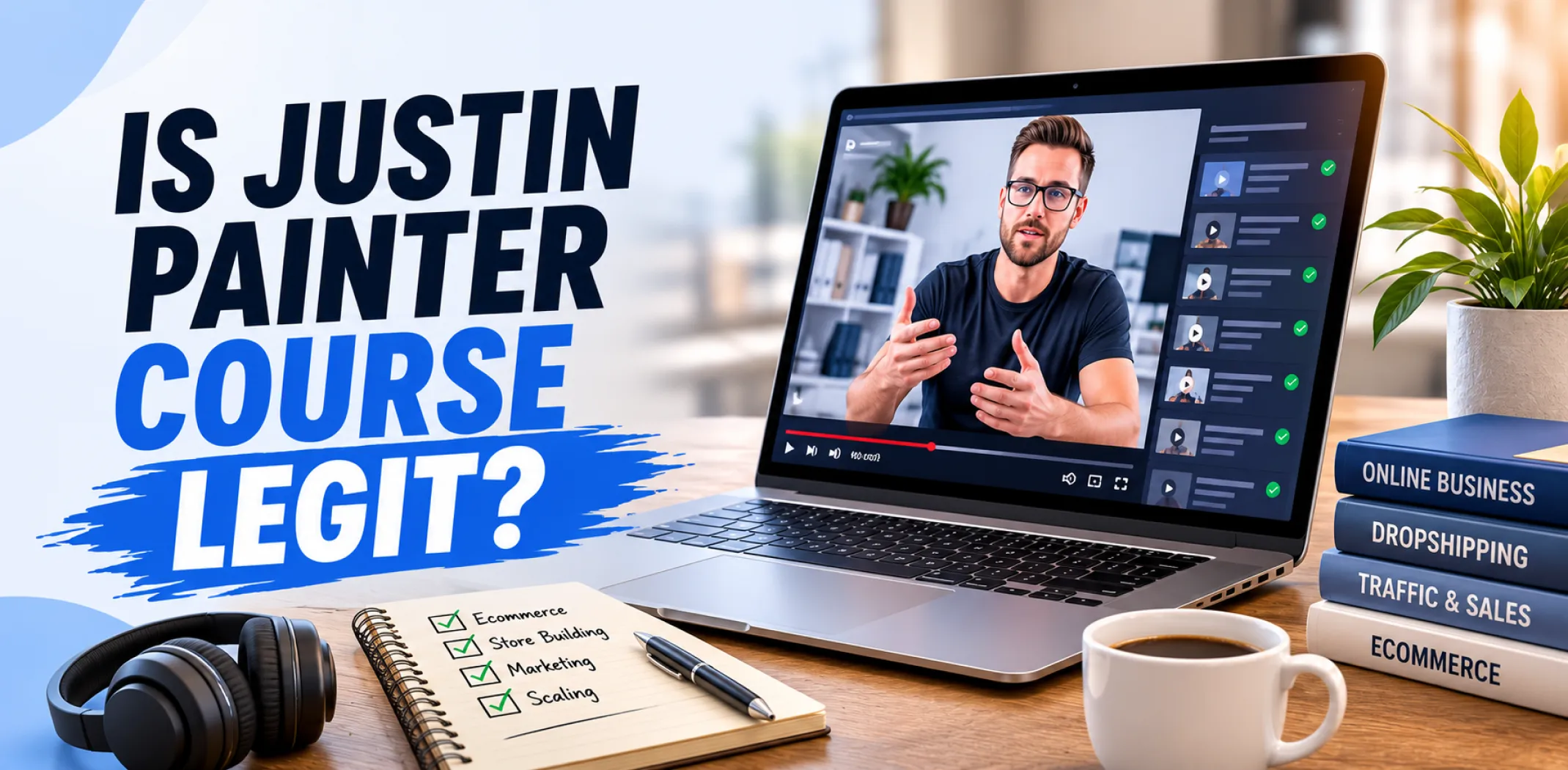 Featured image for an article answering the question "is Justin Painter course legit?"