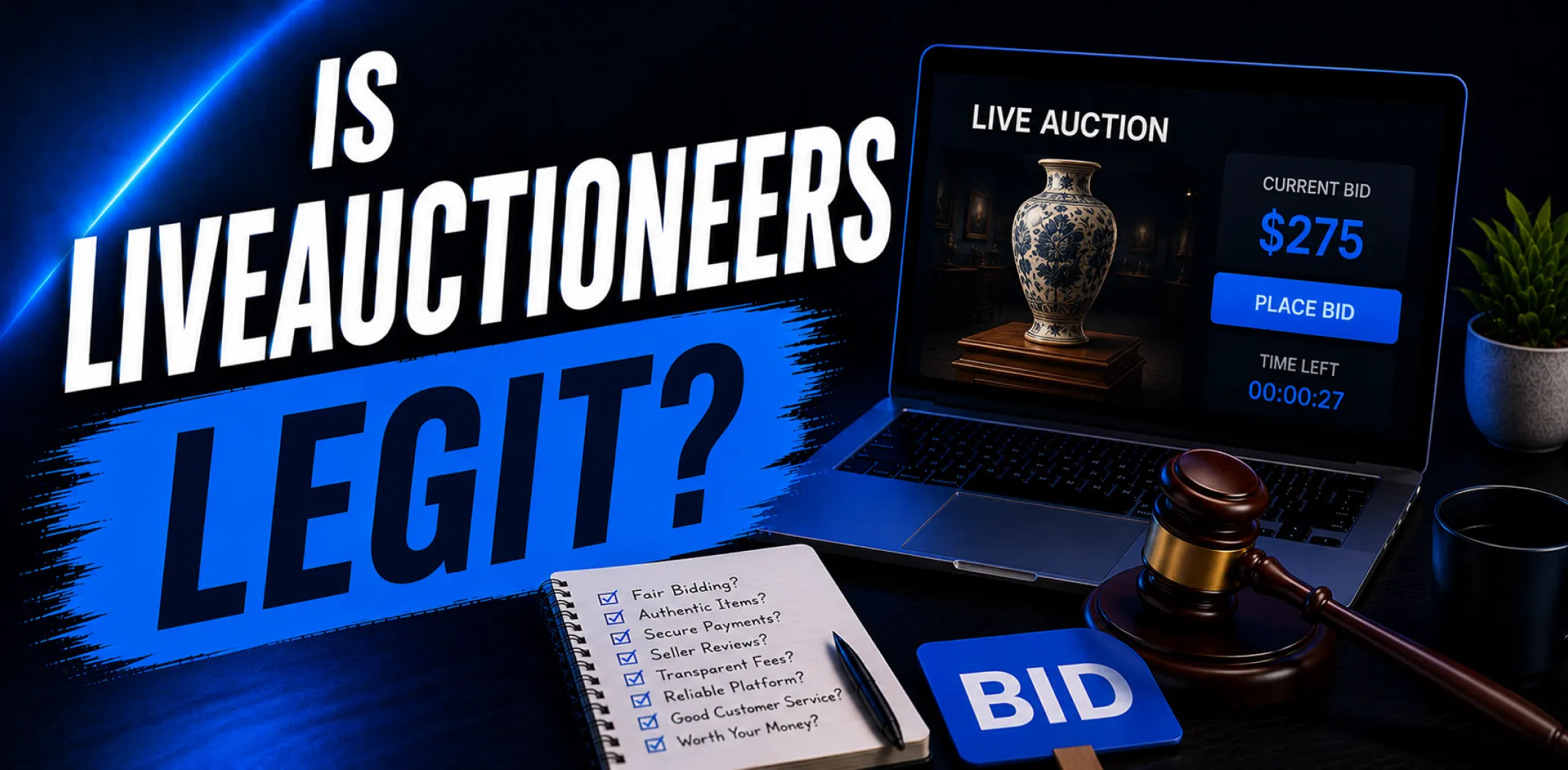Featured image for an article answering the question "is LiveAuctioneers legit?"