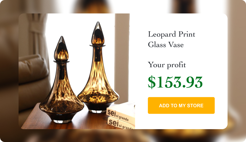 Leopard Print Glass Vase