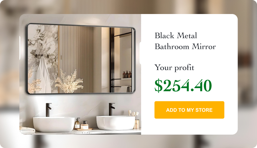 Black Metal Bathroom Mirror
