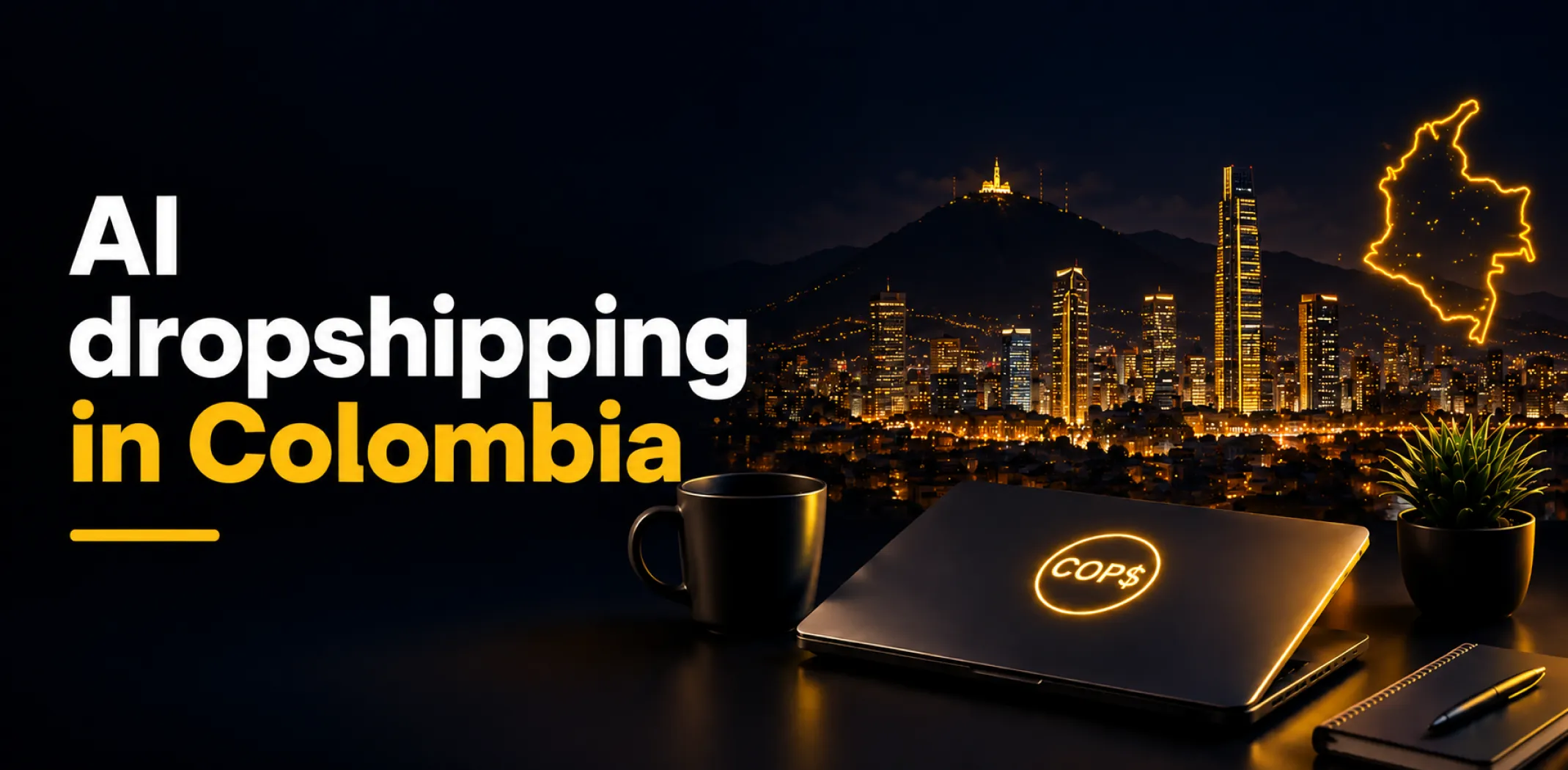 Featured image for an article about AI dropshipping in Colombia