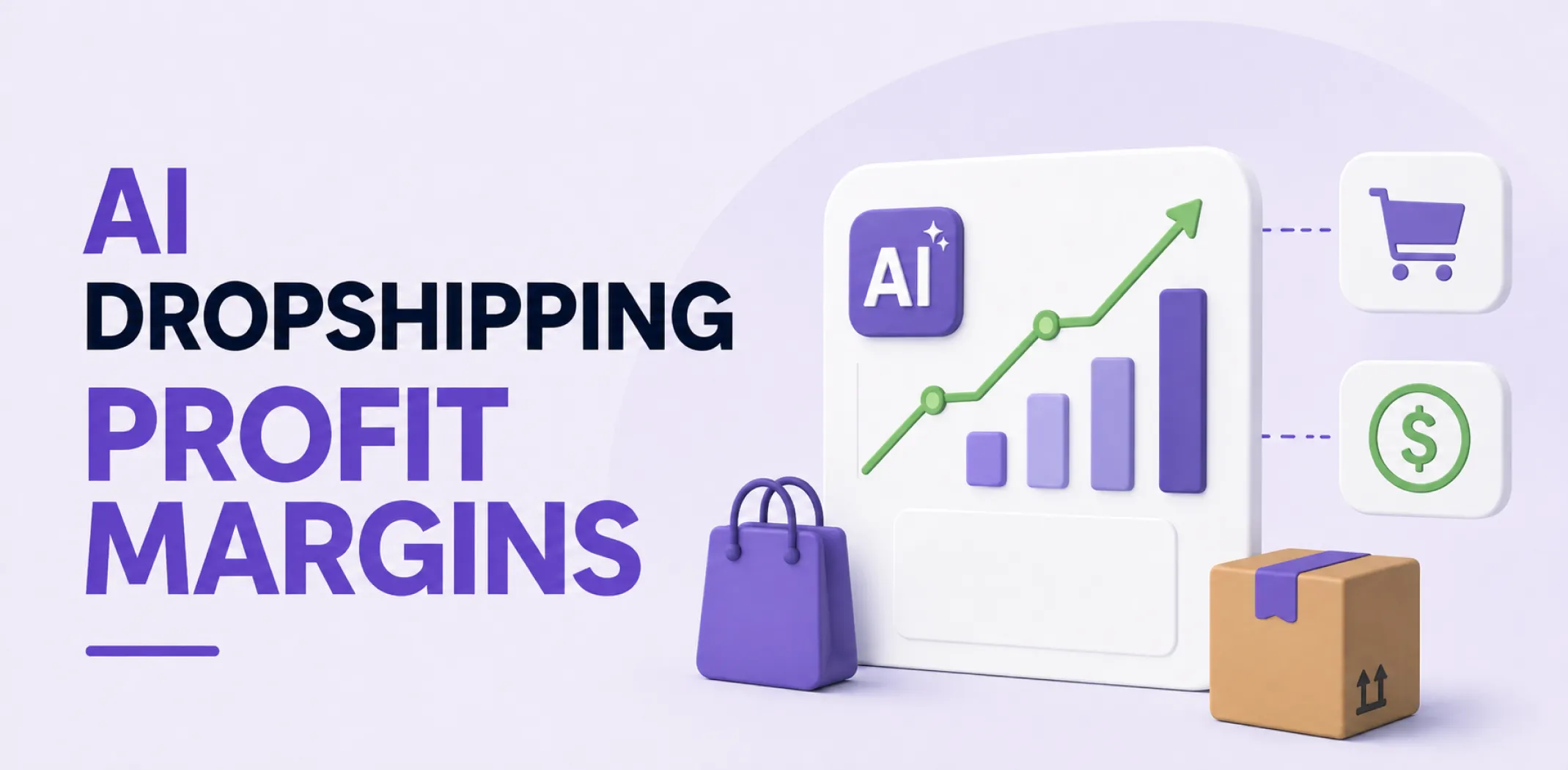 Featured image for an article about AI dropshipping profit margins