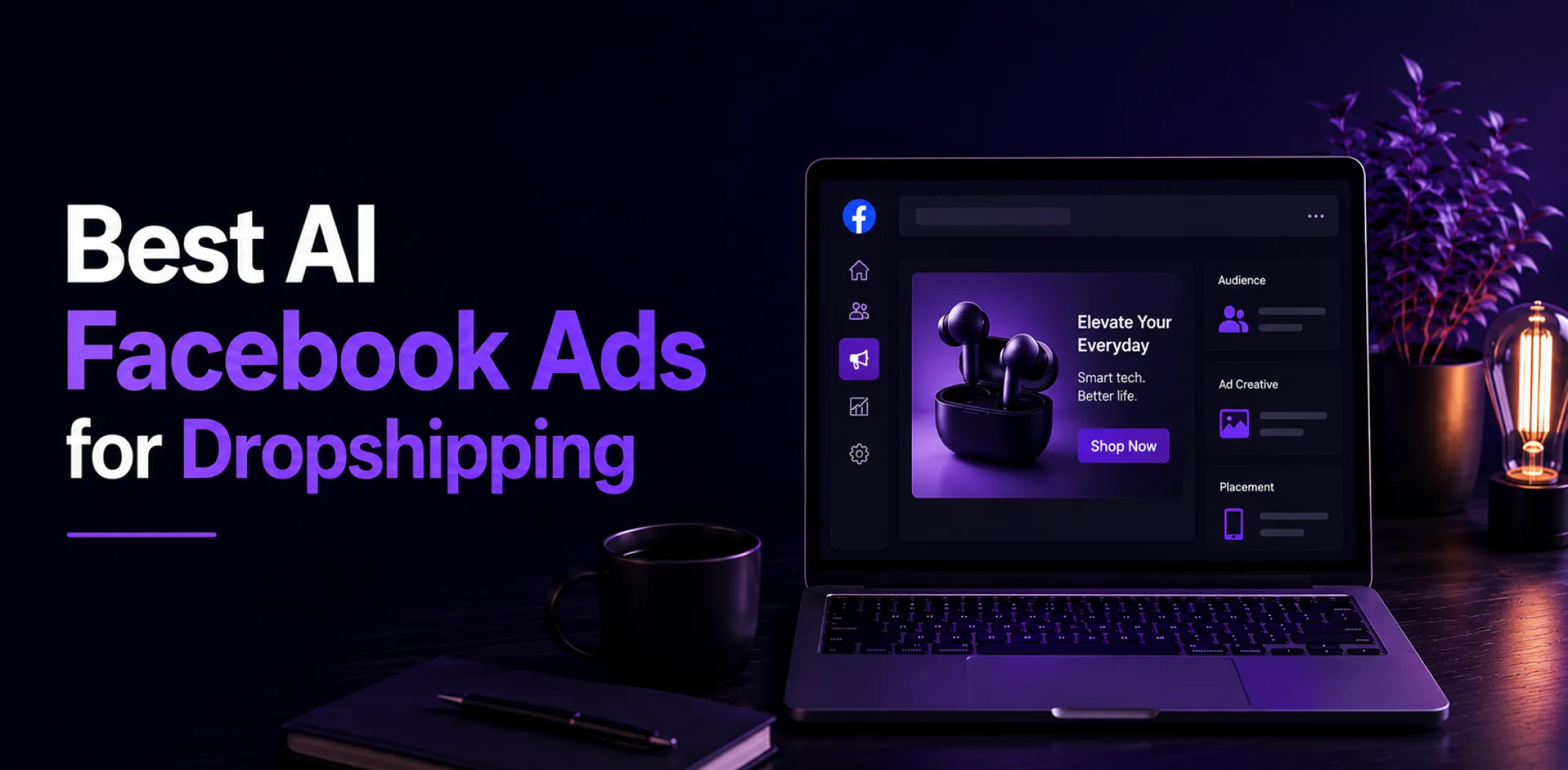 Featured image for an article about the best AI Facebook ads for dropshipping