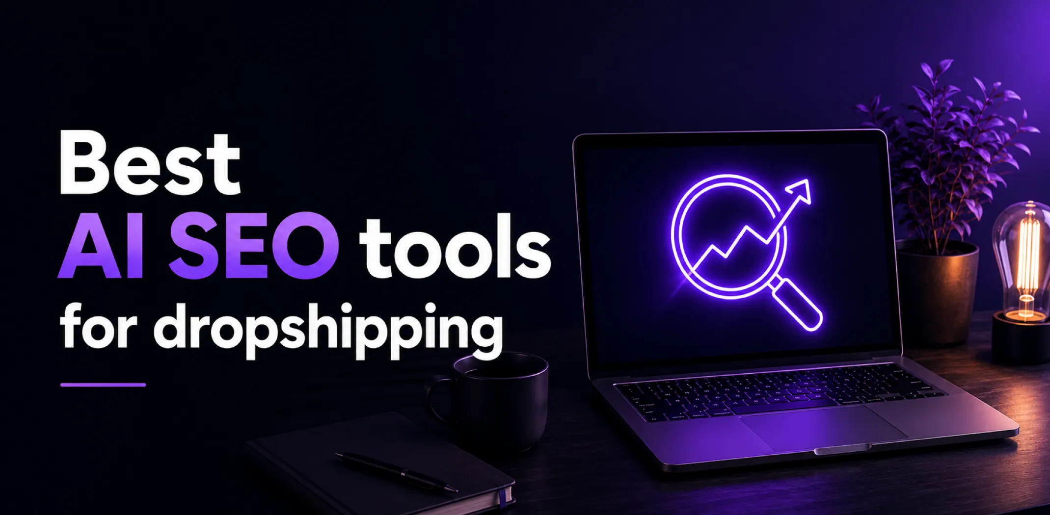 Featured image for an article about the best AI SEO tools for dropshipping
