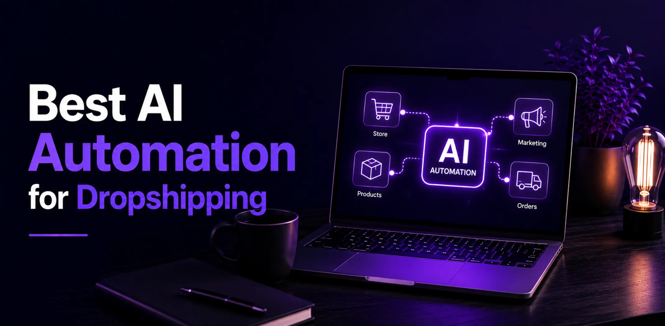 Featured image for an article about the best AI automation for dropshipping