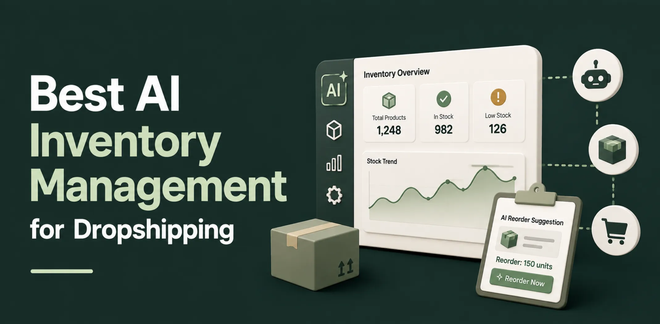 Featured image for an article about the best AI inventory management tools for dropshipping