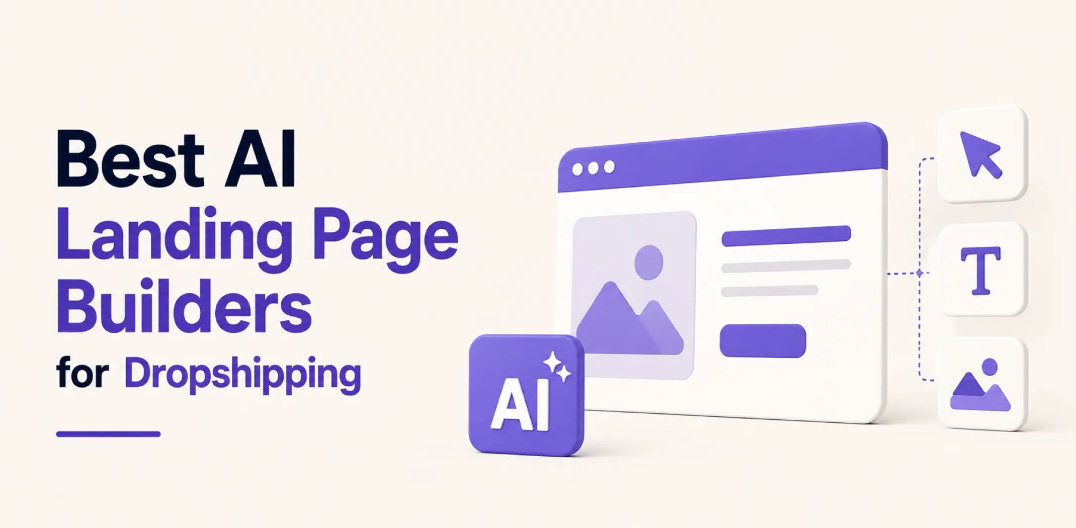 Featured image for an article about the best AI landing page builders for dropshipping