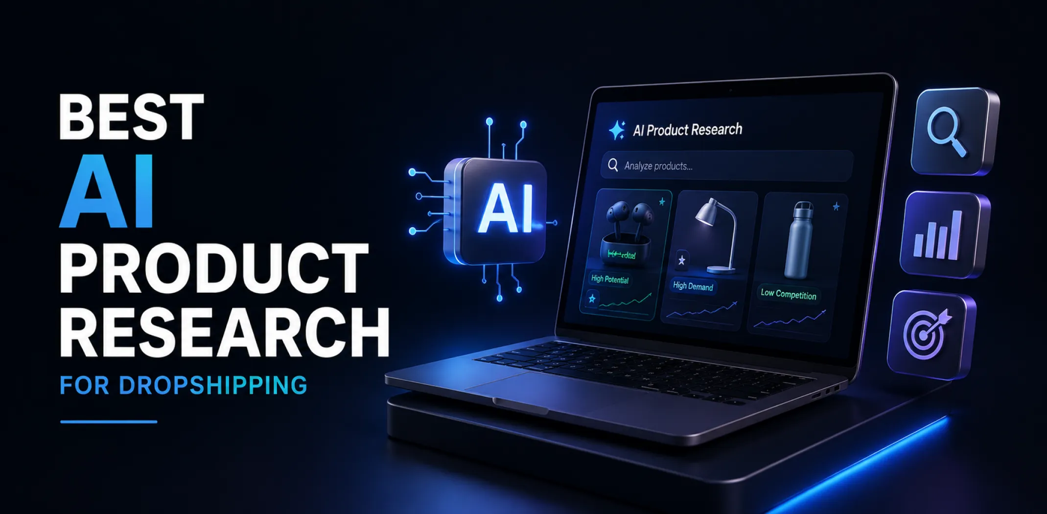 Featured image for an article about the best AI product research for dropshipping