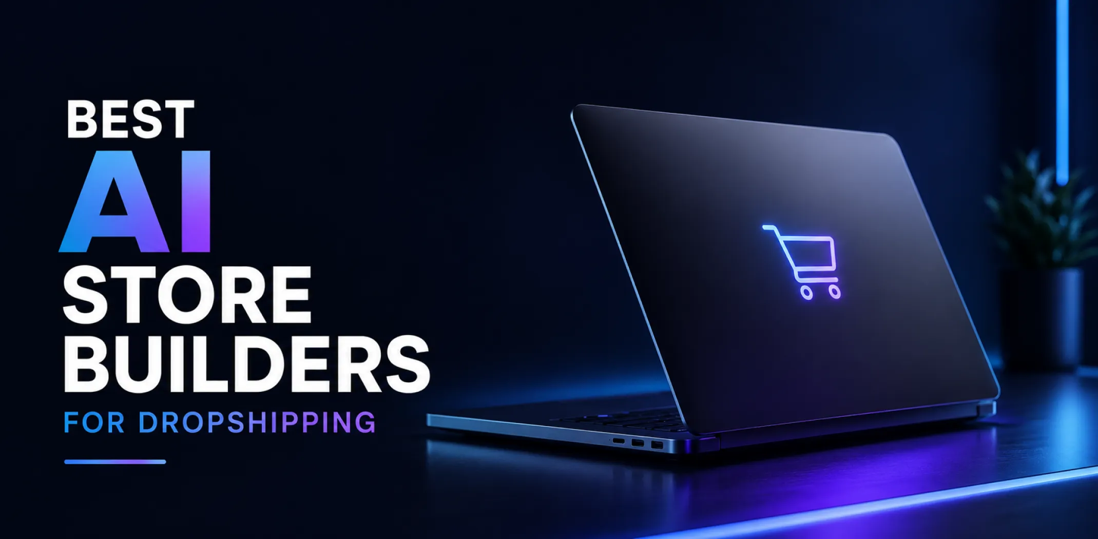 Featured image for an article about the best AI store builders for dropshipping
