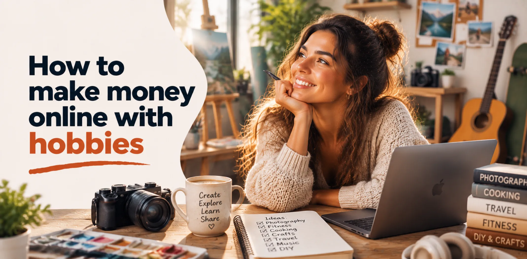 Featured image for an article about how to make money online with hobbies