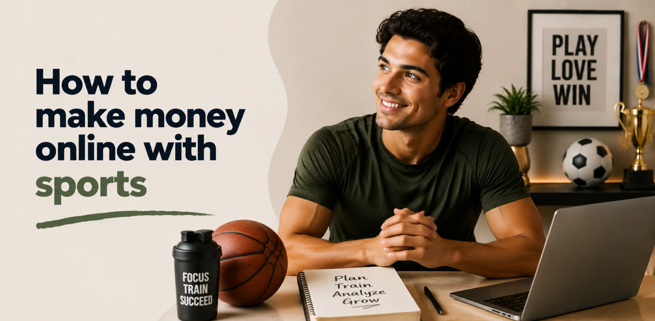 Featured image for an article about how to make money online with sports