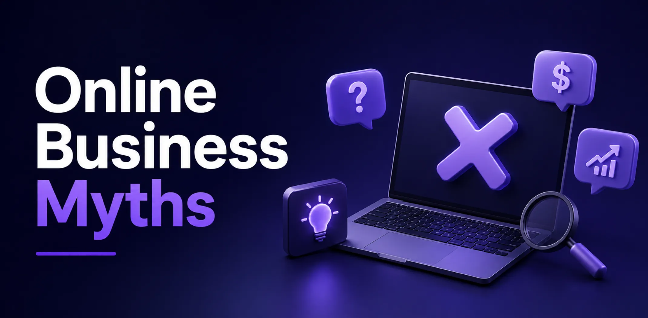 Featured image for an article about online business myths