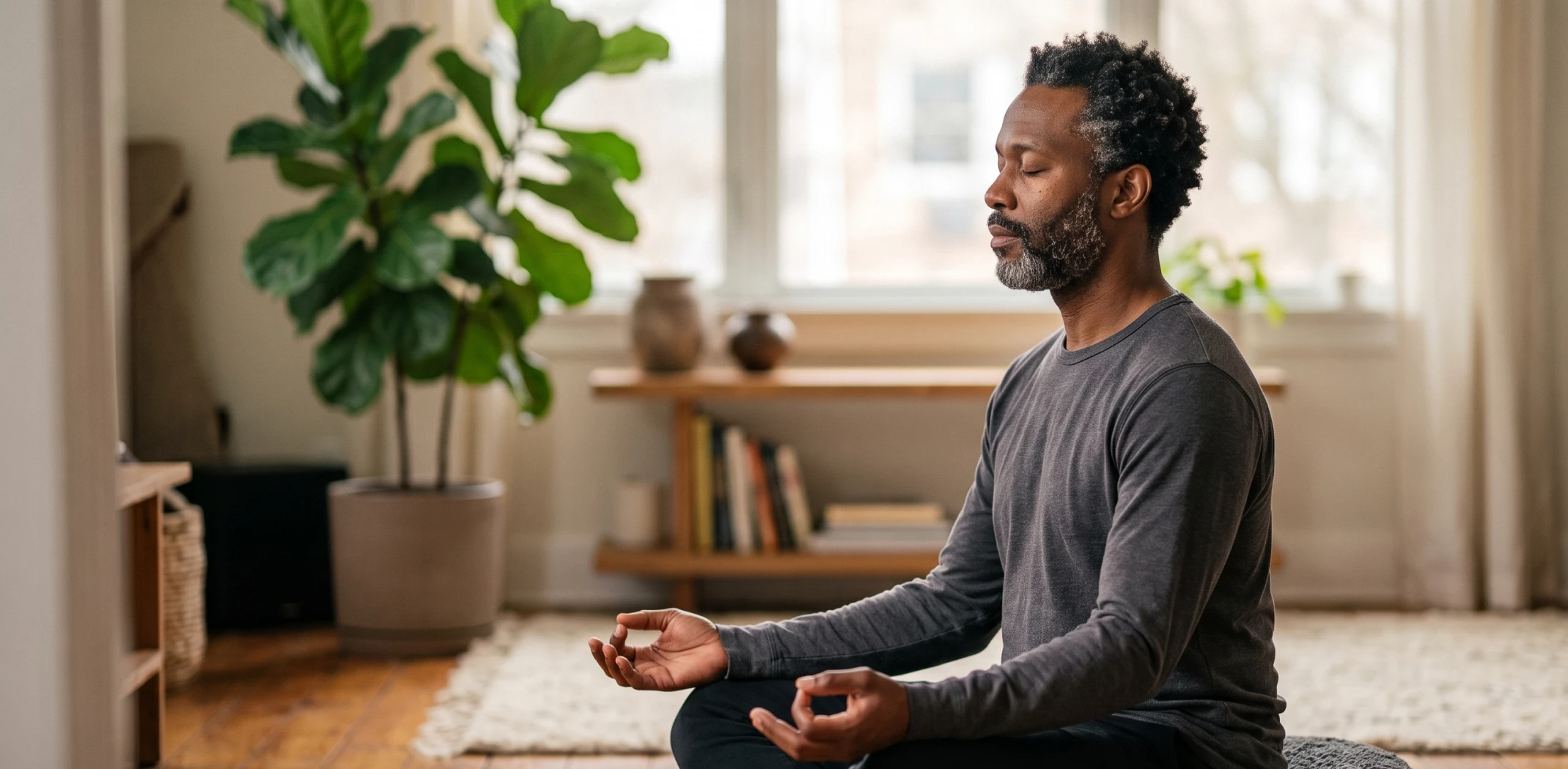 a man calm and sleeping better after fixing money anxiety