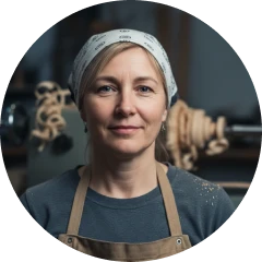 a woman who sells one repeatable item and keeps the rest