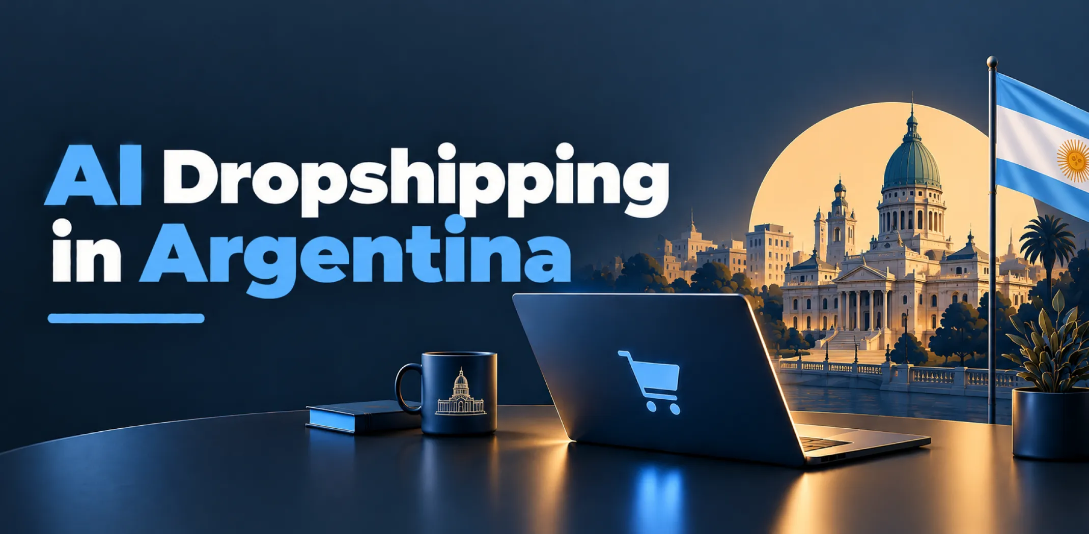 Featured image for an article about AI dropshipping in Argentina