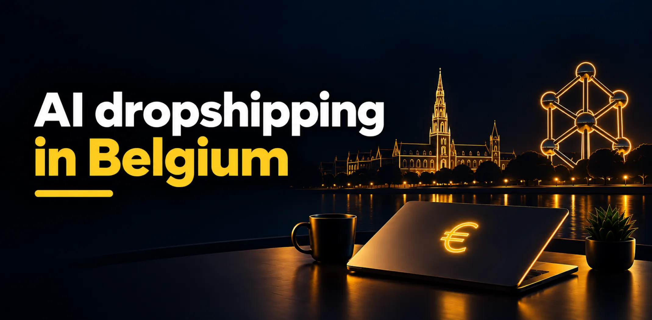 Featured image for an article about AI dropshipping in Belgium