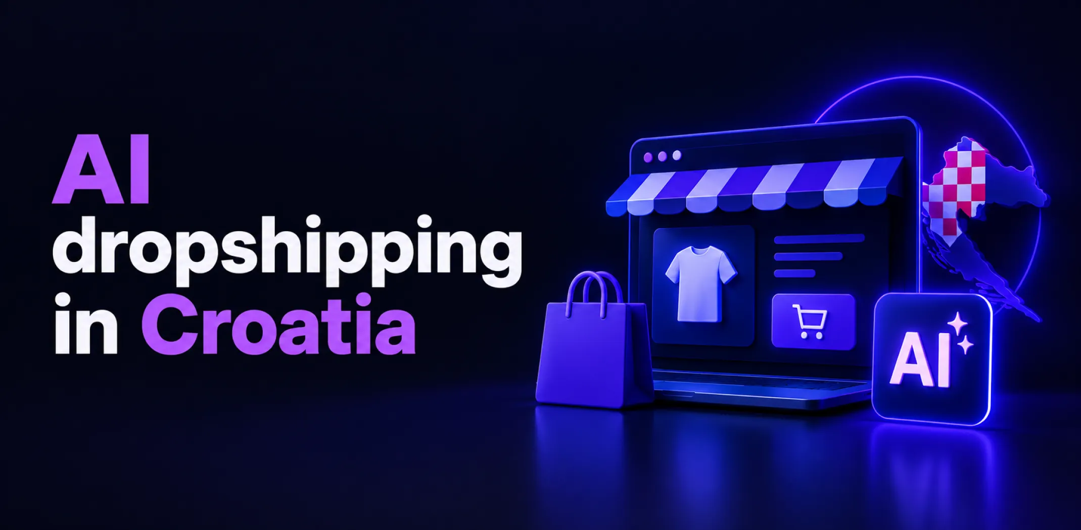 Featured image for an article about AI dropshipping in Croatia