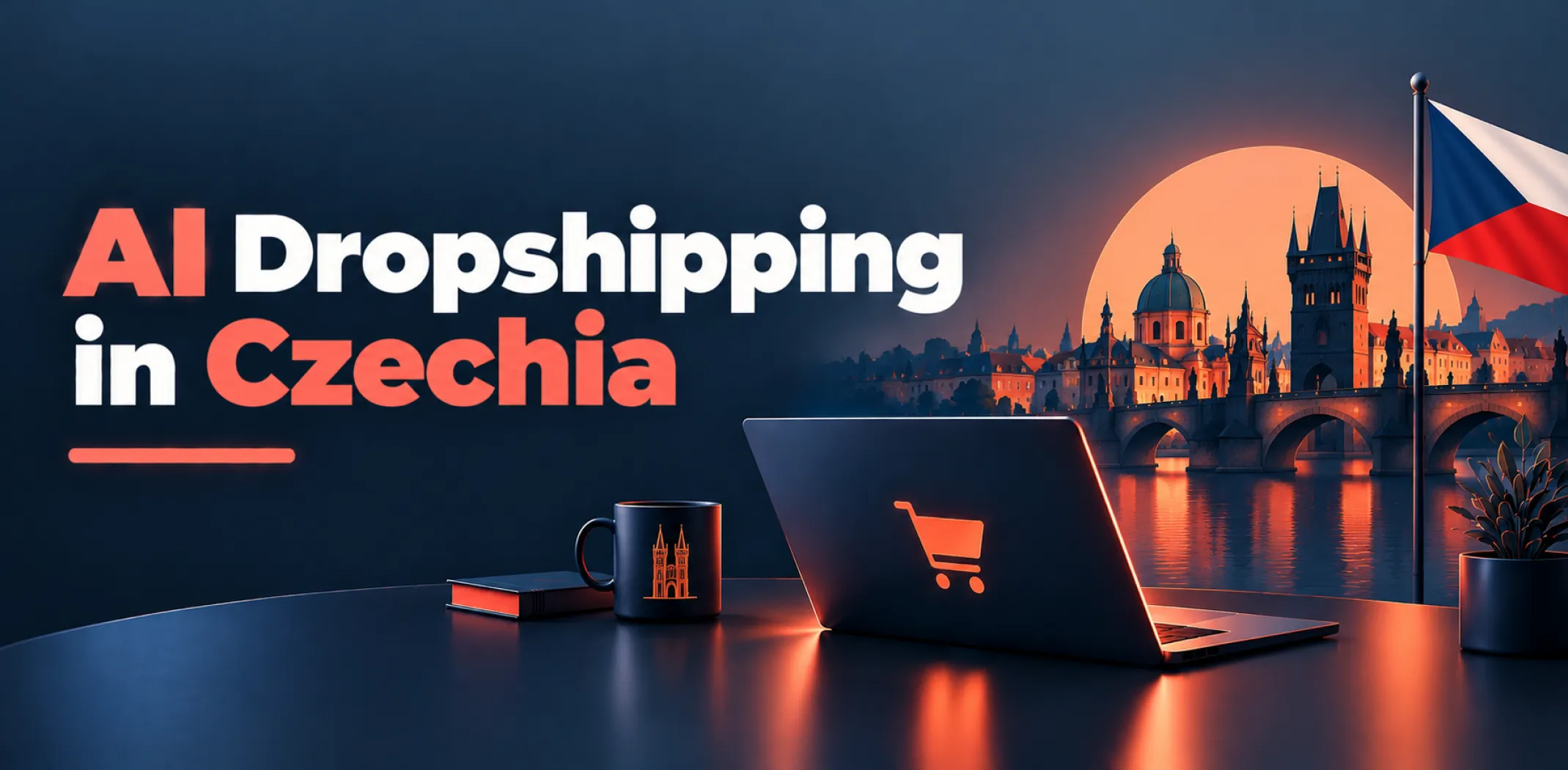 Featured image for an article about AI dropshipping in Czechia