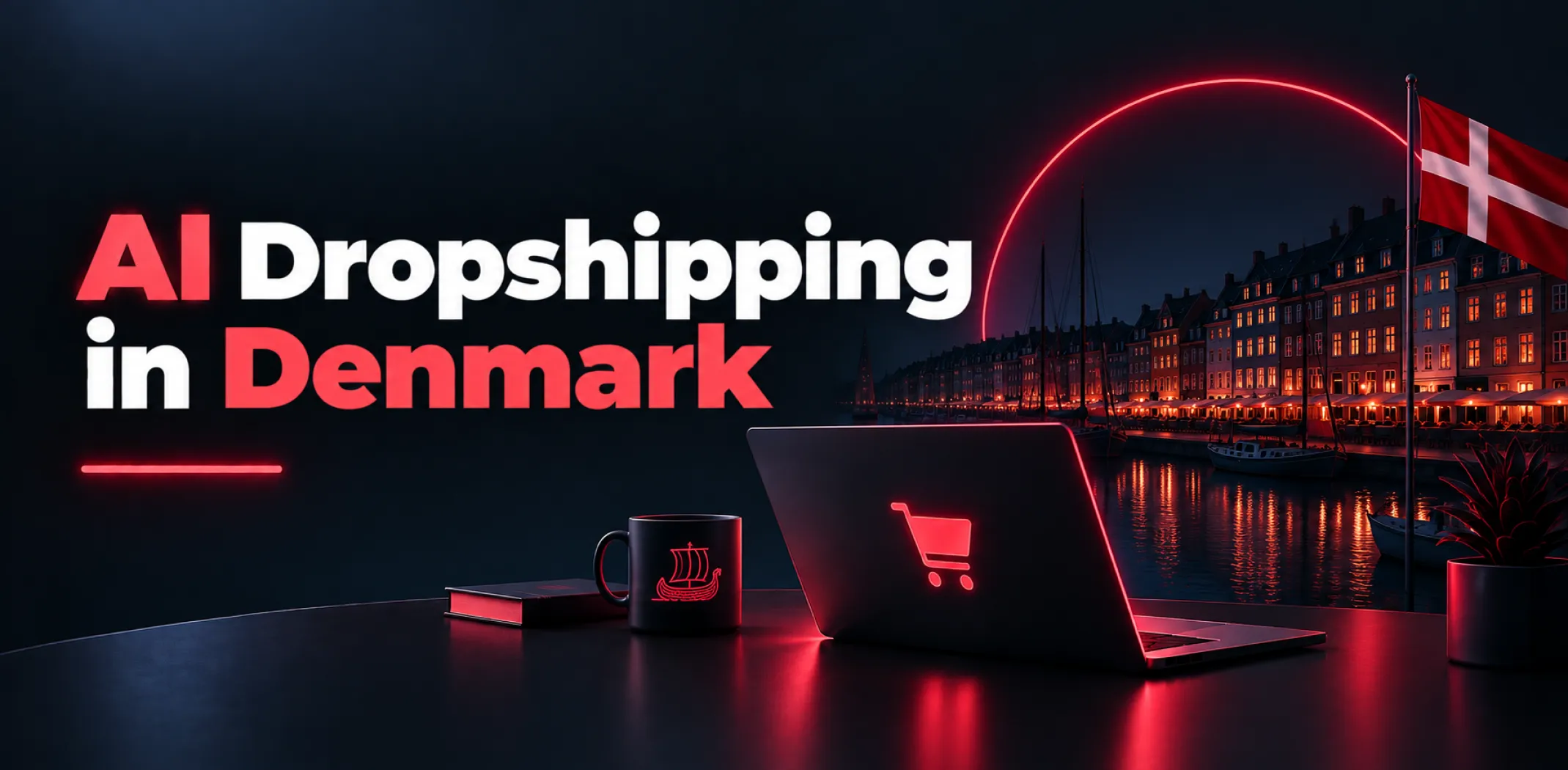 Featured image for an article about AI dropshipping in Denmark