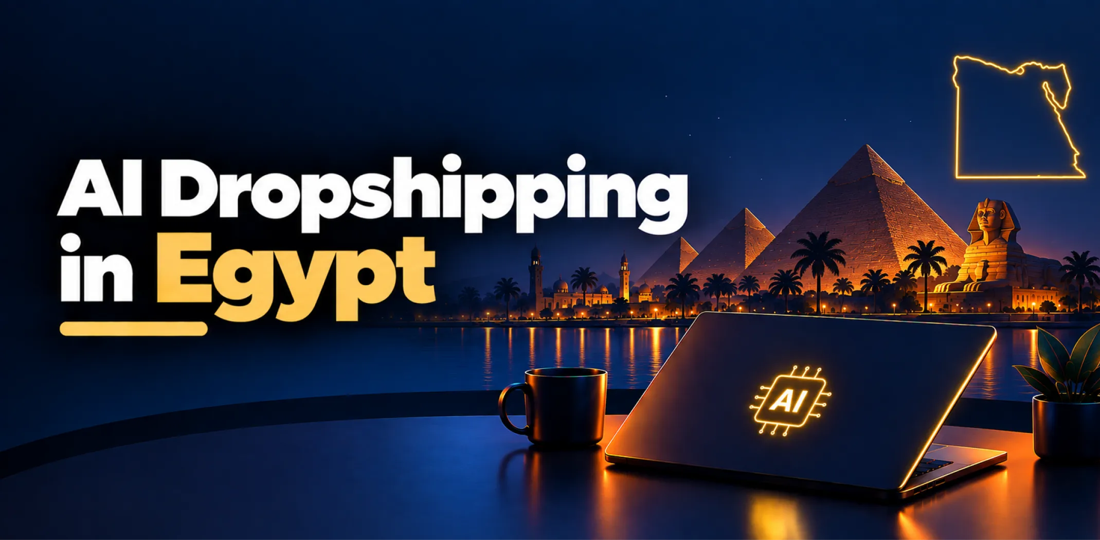 Featured image for an article about AI dropshipping in Egypt