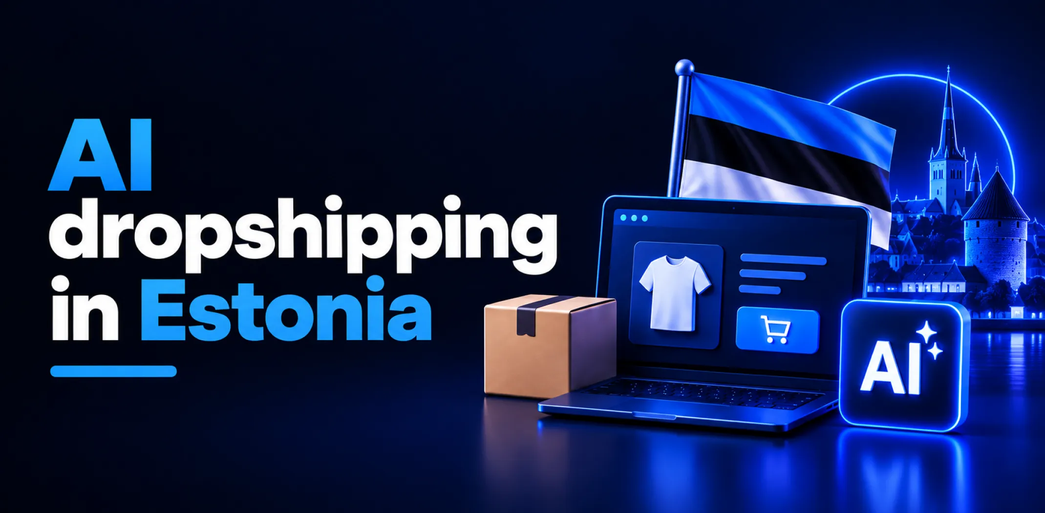 Featured image for an article about AI dropshipping in Estonia