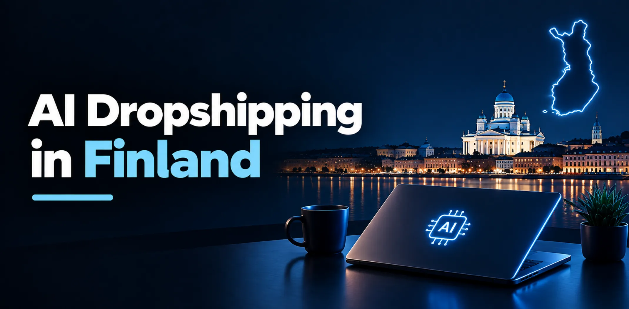 Featured imiage for an article about AI dropshipping in Finland
