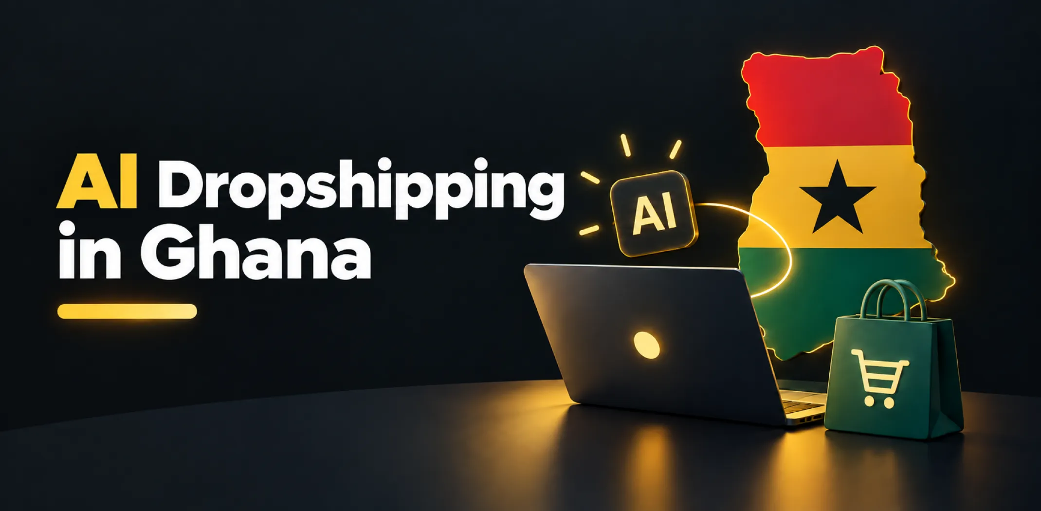 Featured image for an article about AI dropshipping in Ghana