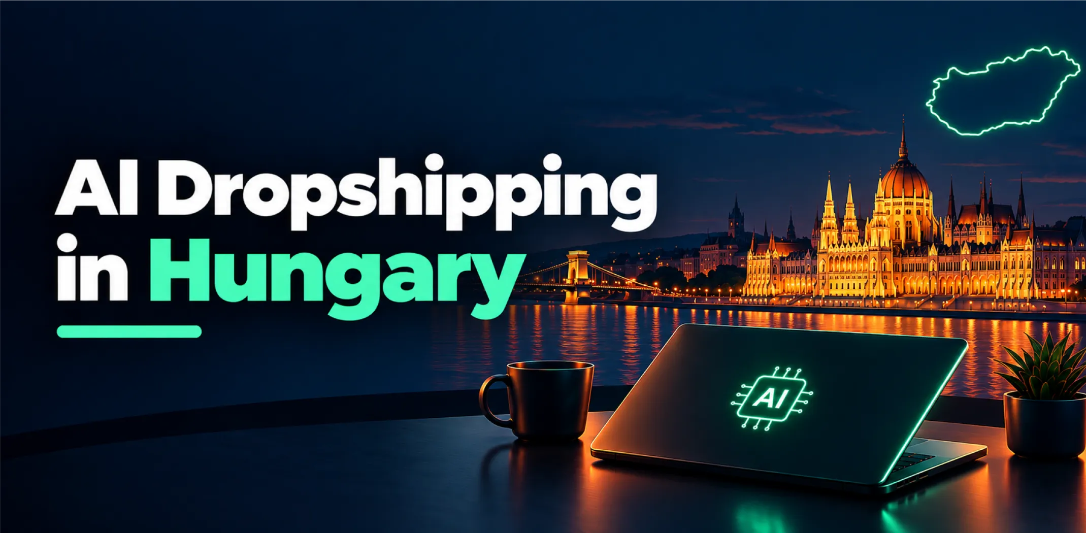 Featured image for an article about AI dropshipping in Hungary
