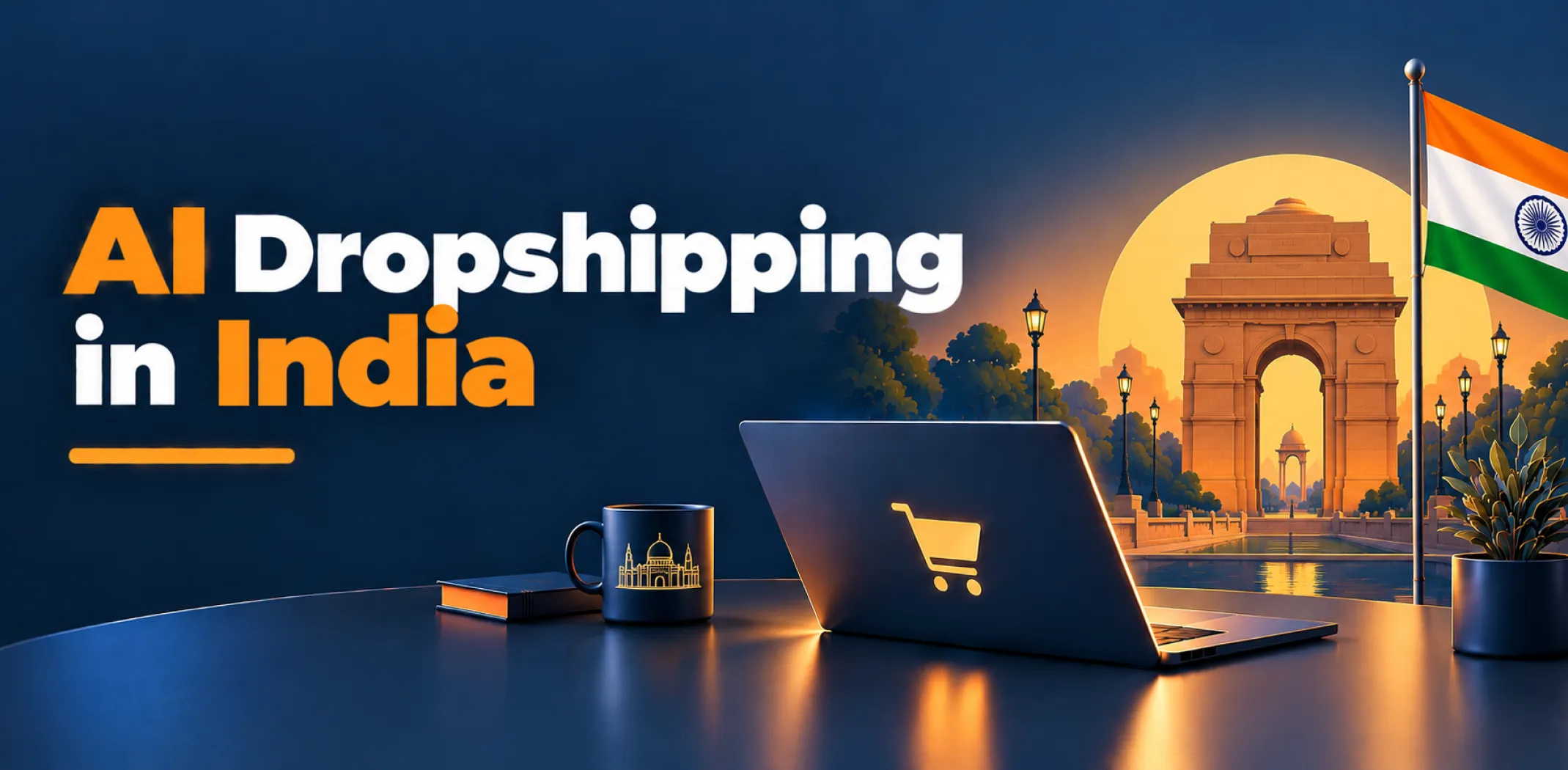 Featured image for an article about AI dropshipping in India