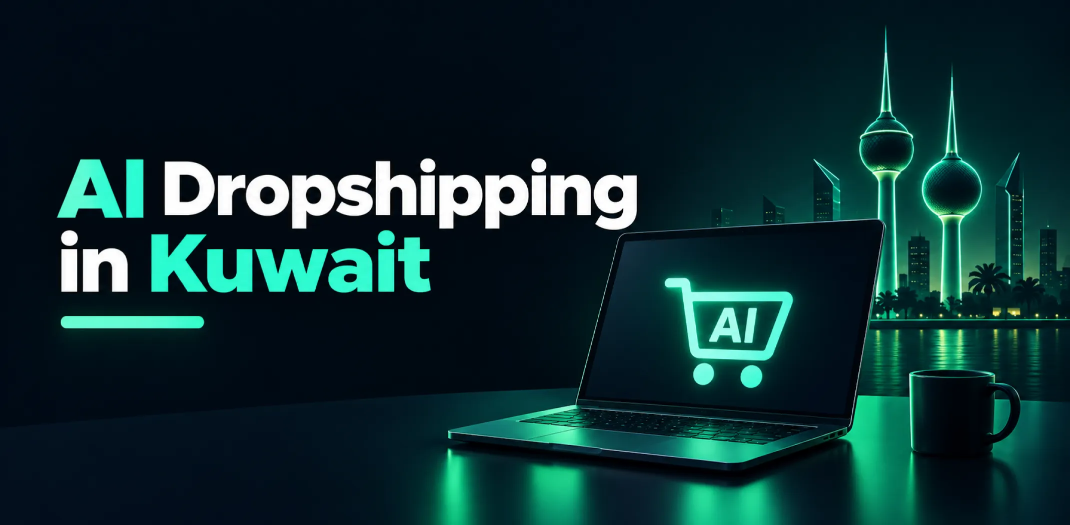 Featured image for an article about AI dropshipping in Kuwait