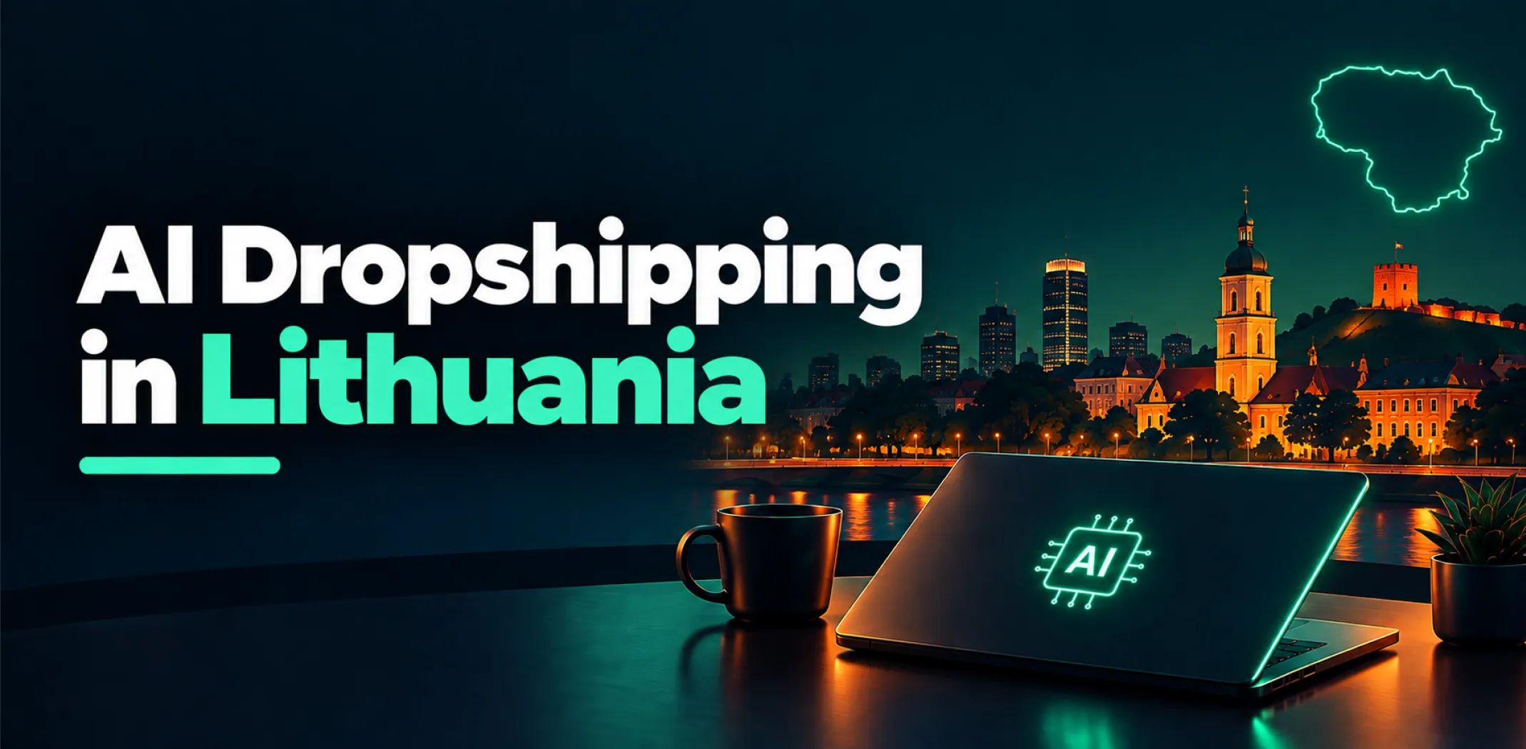 Featured image for an article about AI dropshipping in Lithuania